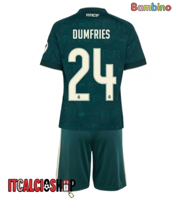 Real Madrid Denzel Dumfries #24 Seconda Maglia Bambino 2026-27 Manica Corta (+ Pantaloni corti)